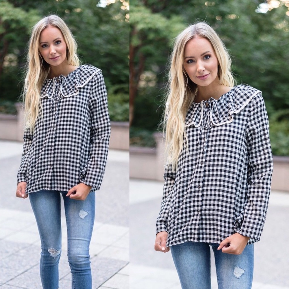 Gingham Ruffle Top